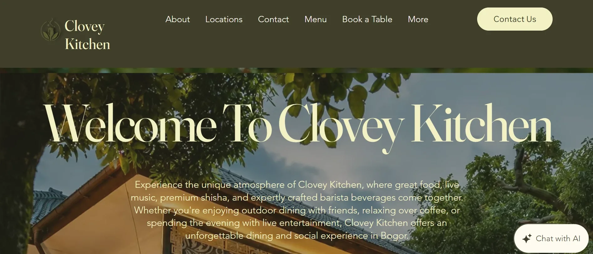 Clovey Restaurant - Restaurant Website